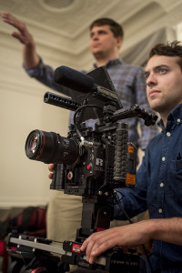 David Partin and Curtis Mariano with camera gear working for Bonnemaison Inc.